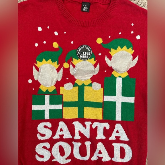 Size Medium Christmas Sweater with selfie insert - Picture 3 of 5